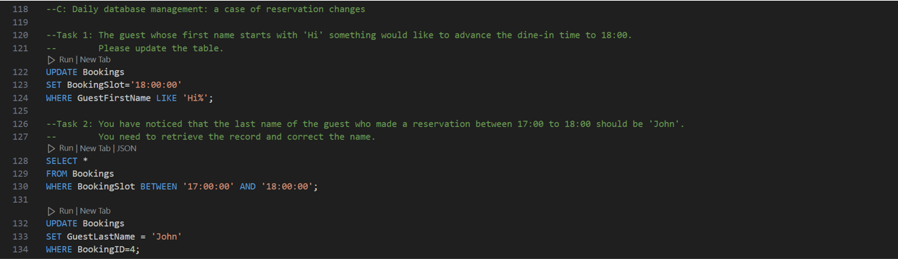 SQL Section C